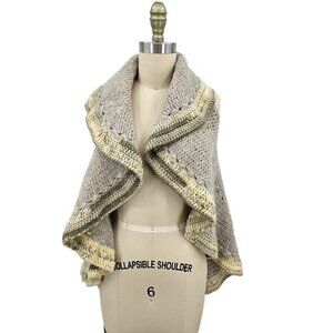 New Handmade Crotchet Circle Wrap Around Sweater Womens S Sleeveless Wool Blend